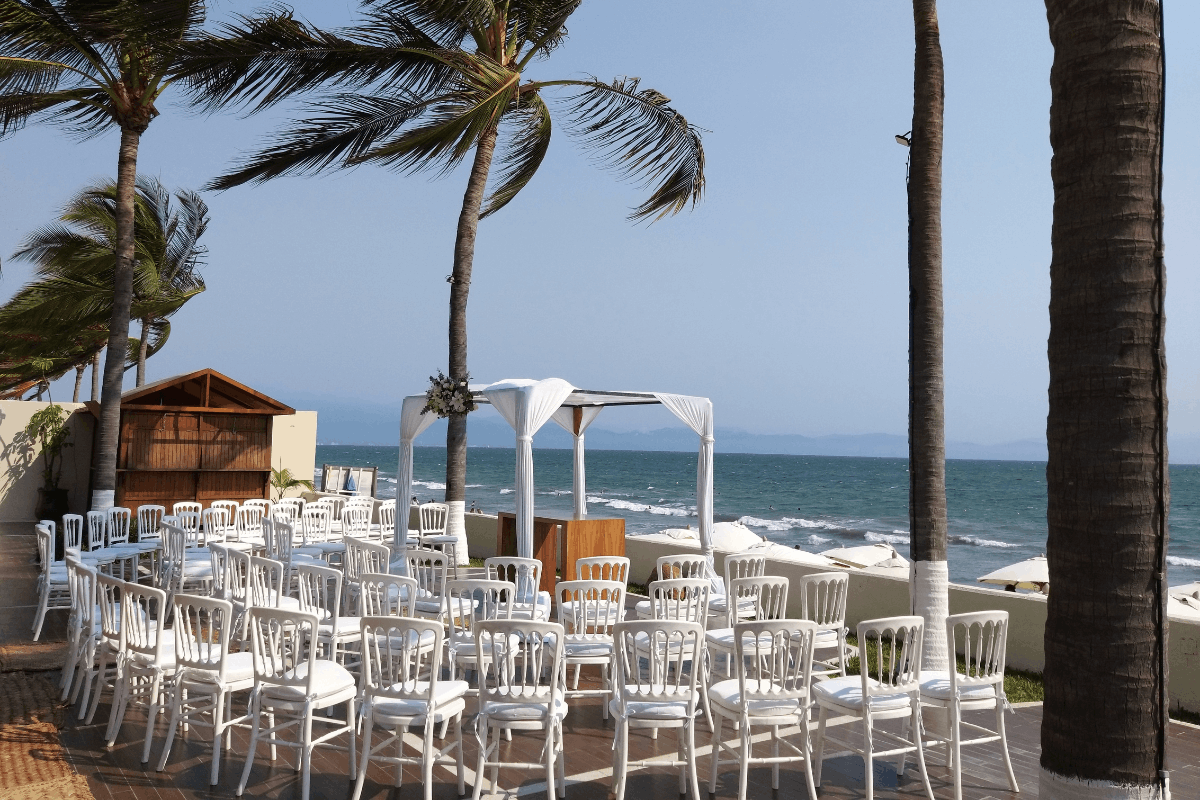Beach wedding ceremony venue at Krystal Grand Nuevo Vallarta in Riviera Nayarit.
